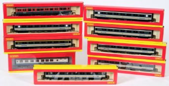 Hornby, nine assorted passenger coaches: including Buffet Car, Test Car,