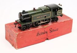 Hornby, No 2 Special clockwork 4-4-2 tank locomotive, No 2221: in GWR green livery, boxed.