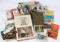 A collection of assorted books relating to railways: railway ephemera including tickets, timetables,