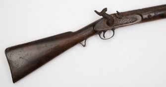 A 19th century percussion cap Cavalry carbine:, unsigned,