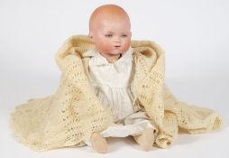 An Armand Marseille bisque head doll: impressed AM. Germany. 341.