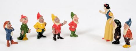 Britains, set No 1654, Snow White and the Seven Dwarfs: unboxed.