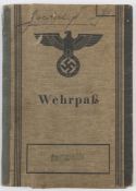 A Third Reich period Luftwaffe officer passbook (Wehrpas):. dating from 26/8/1939 to 9/11/1943.
