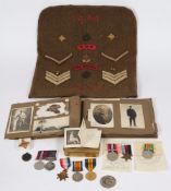 A group of family medals from World War One and Two: includes World War One trio to T-1954 Pte. R.A.