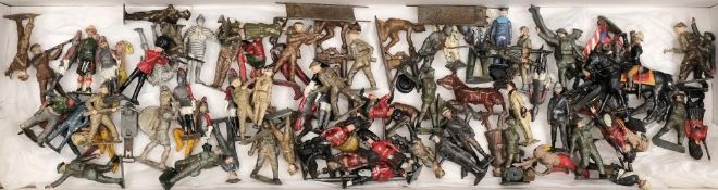 A collection of Britains figures:, including WWI & WWII Infantry, airmen,