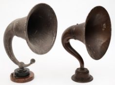An early 20th century tin trumpet resonator speaker by S G Brown & Co,