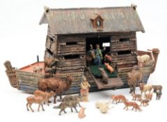 A large Elastolin composition Ark: including Mr and Mrs Noah,