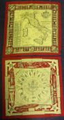 An Italian printed cotton military map of Italy and a printed cotton Italian Army manual:,