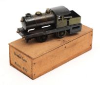 A Bowman model 410, 0-4-0 live steam locomotive: in green livery, boxed.