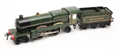 Hornby a 4-4-2 3RE locomotive No 4073 'Caerphilly Castle' and six wheel tender: in GWR green livery.