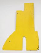 A 1999 Jordan Formula one carbon fibre barge board:, in yellow,