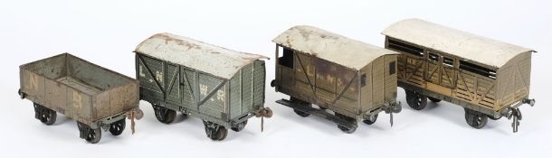 Bassett-Lowke, a gauge 1 LNWR guards van: an NB open coal wagon,