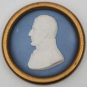 Duke of Wellington - a circular ceramic bisque medallion:,