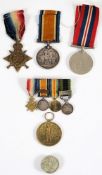 A World War One group of three medals to 11216 Pte. F.C.Parry. L.pool R.