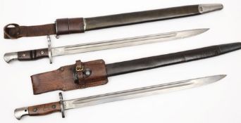 A 1917 pattern Wilkinson bayonet, together with a 1917 Remington bayonet:.