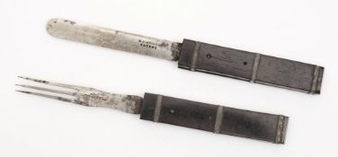 A 19th century Wragg's patent set of campaign cutlery by Thomas Turner & Co:,