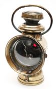 An early 20th century brass lamp by Powell and Hanmer, Birmingham:,