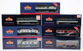 Bachmann, seven assorted passenger coaches: including Restaurant Car, Mail Car and others,