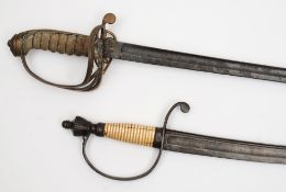 A late 18th century Infantry Officers sword, together with a late Victorian dress sword:,