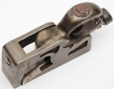 A Preston No 2509 bullnose plane together with a brass and mahogany level by Preston & Sons and a 2