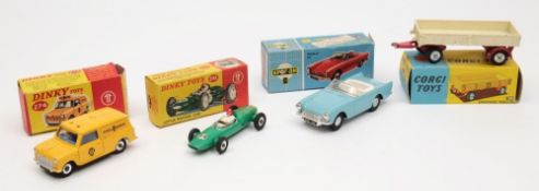 A Spot -On Sunbeam Alpine Convertible (191), a Dinky Lotus racing car (241),