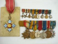 A matched group of seven set of WWI service medals and a reproduction George V CBE (2nd type):,