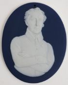 Duke of Wellington - an oval Jasperware medallic plaque by Wedgwood:,