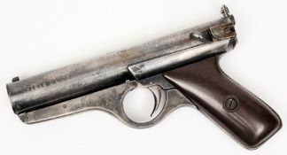A rare Abas Major .177 air pistol: with smooth brown bakelite grips.