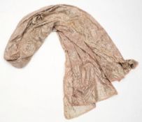 A 1920's silver Indian shawl:.