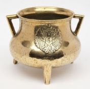 An 18th century bronze campaign pot:,