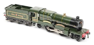 Hornby a 4-4-2 3RE locomotive No 4073 'Caerphilly Castle' and six wheel tender: in GWR green livery.