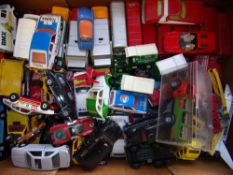 Corgi, Dinky and others, a collection of assorted diecast vehicles: including dust carts, buses,