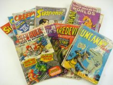 A collection of 1960s Marvel and DC comics:', including 'Batman', 'Tales of the Unexpected',