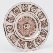 A French silver plated dish: commemorating Napoleon Emperor of the French, with battle honours ,