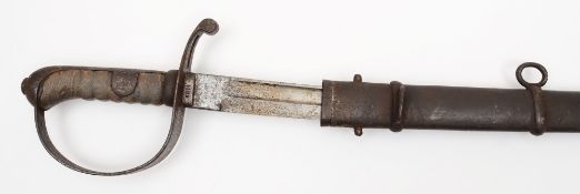 An Austrian heavy cavalry sabre:, the curved fullered blade signed to ricasso,