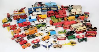 A collection of various assorted diecast vehicles: various makers, all playworn and unboxed.