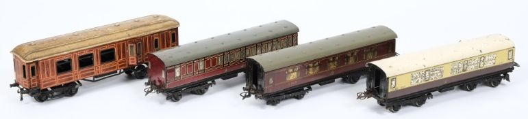 Hornby, a 3rd/Brake bogie passenger coach: in LMS maroon livery,