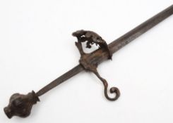 An English mid-17th style century rapier:, in poor condition.