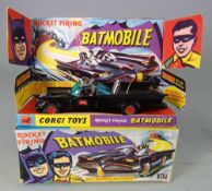 Corgi No 267 Batmobile:, with card inner stand, spare Batman figure, with instruction leaflet,