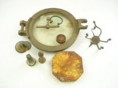 A 7 inch bronze pothole together with a collection of salvaged metal artefacts:.