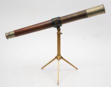 A 2 inch single draw refracting telescope by Ross,London:, number '40953', signed as per title,