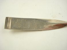 A Victorian white metal rowing oar trophy for Senior Challenge Fours:, dated 1896, 1.