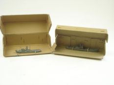 Two WWII recognition models :, one of a 1000 ton Tramp the other of a German ocean going tug,
