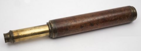 A mahogany bound three draw Day or Night telescope by Harris and Son, London:,