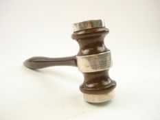 A white metal mounted launching mallet for the W Hammer & Co,Singapore Motor Vessel 'Burong':,