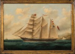 Joseph Loy [mid 19th Century]- Caroline of Salcombe off Dartmouth:- signed,