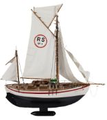 A hand crafted remote control scale model of a 'RS1 Colin Archer' boat:.