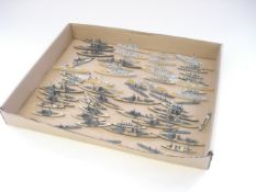 A collection of handmade 1/1200th scale waterline Naval models:,