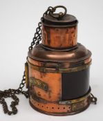 A good multi purpose copper and brass ship's lamp by Eli Griffiths & Sons, Birmingham:,