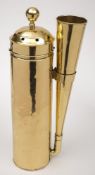 A brass yacht foghorn by Player & Mitchell Ltd, Birmingham:, signed as per tittle to inverted horn ,